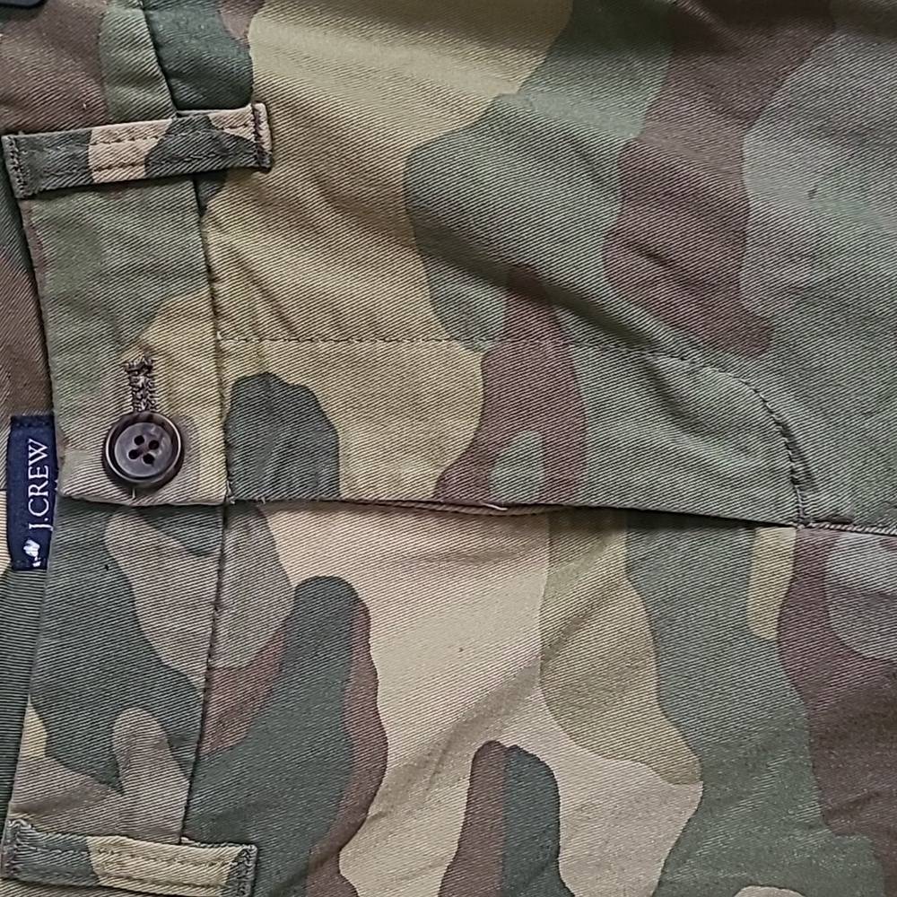 J. CREW Straight Leg Pants In Camo Size 4 - Picture 3 of 7